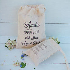 Personalised Message Cotton Gift Bag