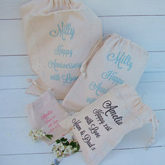 Personalised Message Cotton Gift Bag