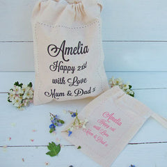 Personalised Message Cotton Gift Bag