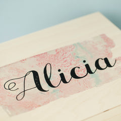 Marble Print Personalised Wooden Keepsake Box