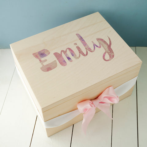 Marble Print Personalised Wooden Keepsake Box