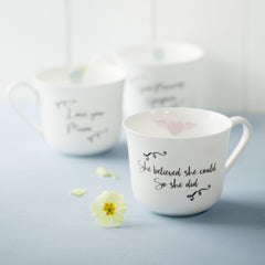 Favourite Quote Personalised Bone China Breakfast Cups