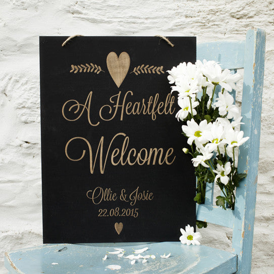 Engraved Chalkboard Wedding Sign