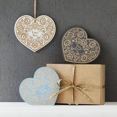 Folk Art Style Engraved Wooden Card