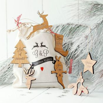 Personalised Bag Of Christmas Wish Decorations