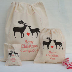Personalised Christmas Reindeer Gift Bags