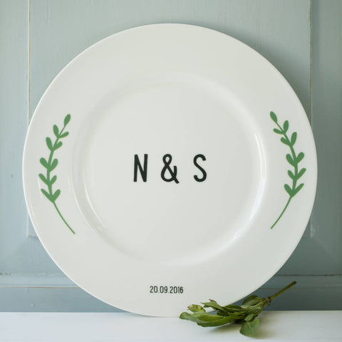 Laurel Branch Wedding Or Anniversary Plate
