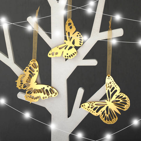 Luxe Gold Perspex Christmas Butterflies