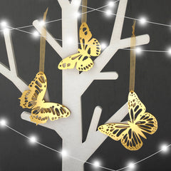 Luxe Gold Perspex Christmas Butterflies