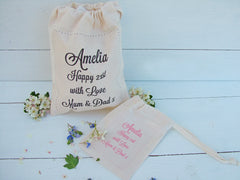 Personalised Message Cotton Gift Bag