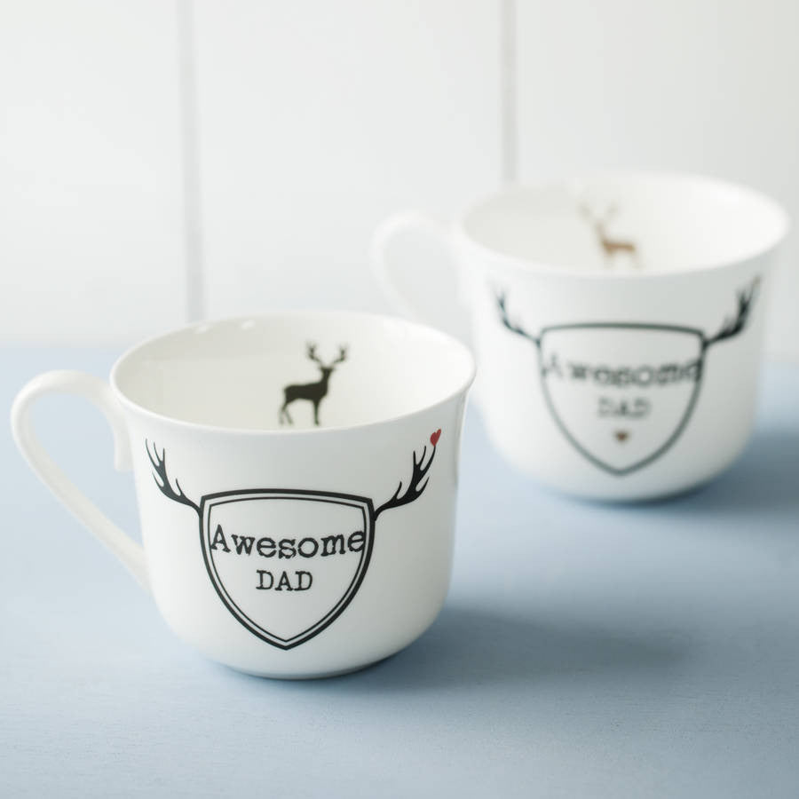 Personalised Deer Print China Breakfast Cup