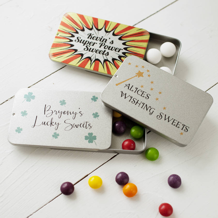 Personalised Tin Of 'Super Power' Sweets