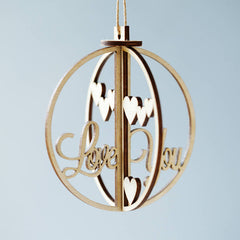 Romantic Personalised Wooden Bauble/Sphere Decoration