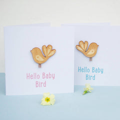 Wooden Baby Bird Card
