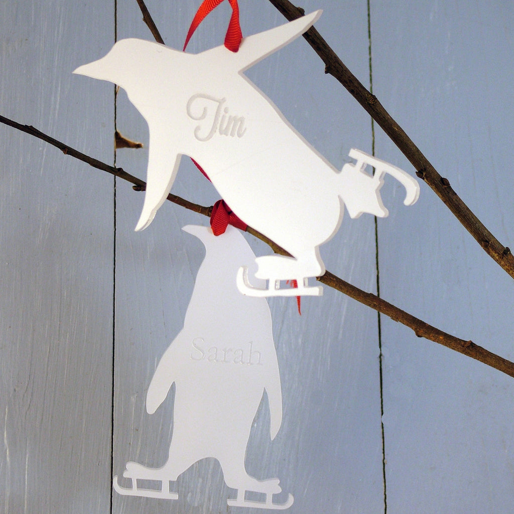 Skating penguin Christmas decoration