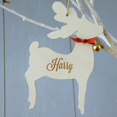 Personalised Engraved Reindeer Decoration
