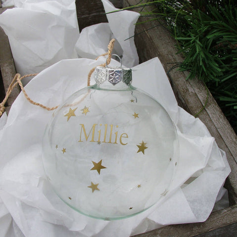 Personalised Starry Christmas Bauble