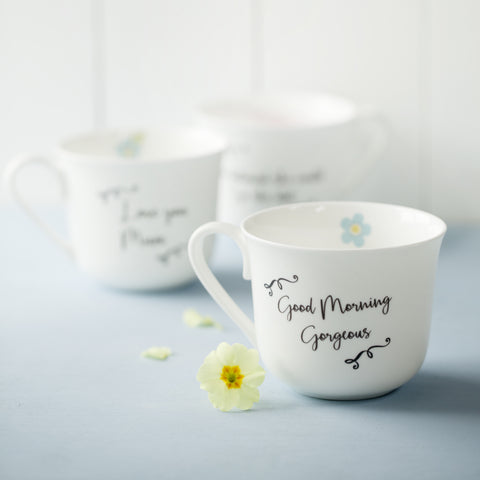 Favourite Quote Personalised Bone China Breakfast Cups