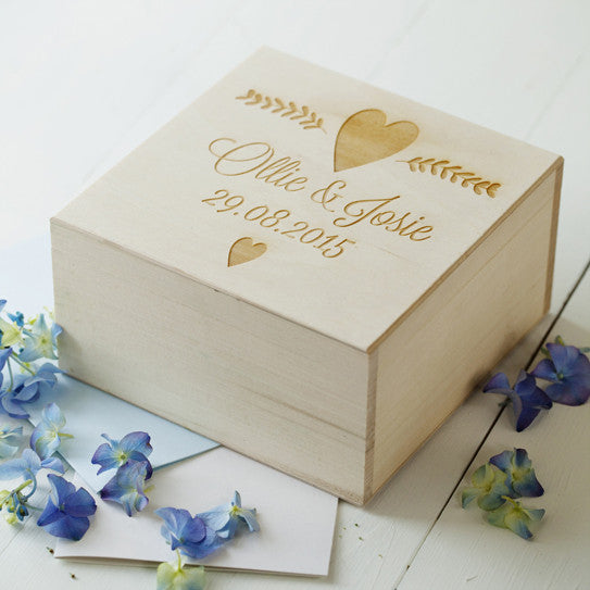 Engraved Message Wedding Keepsake Box