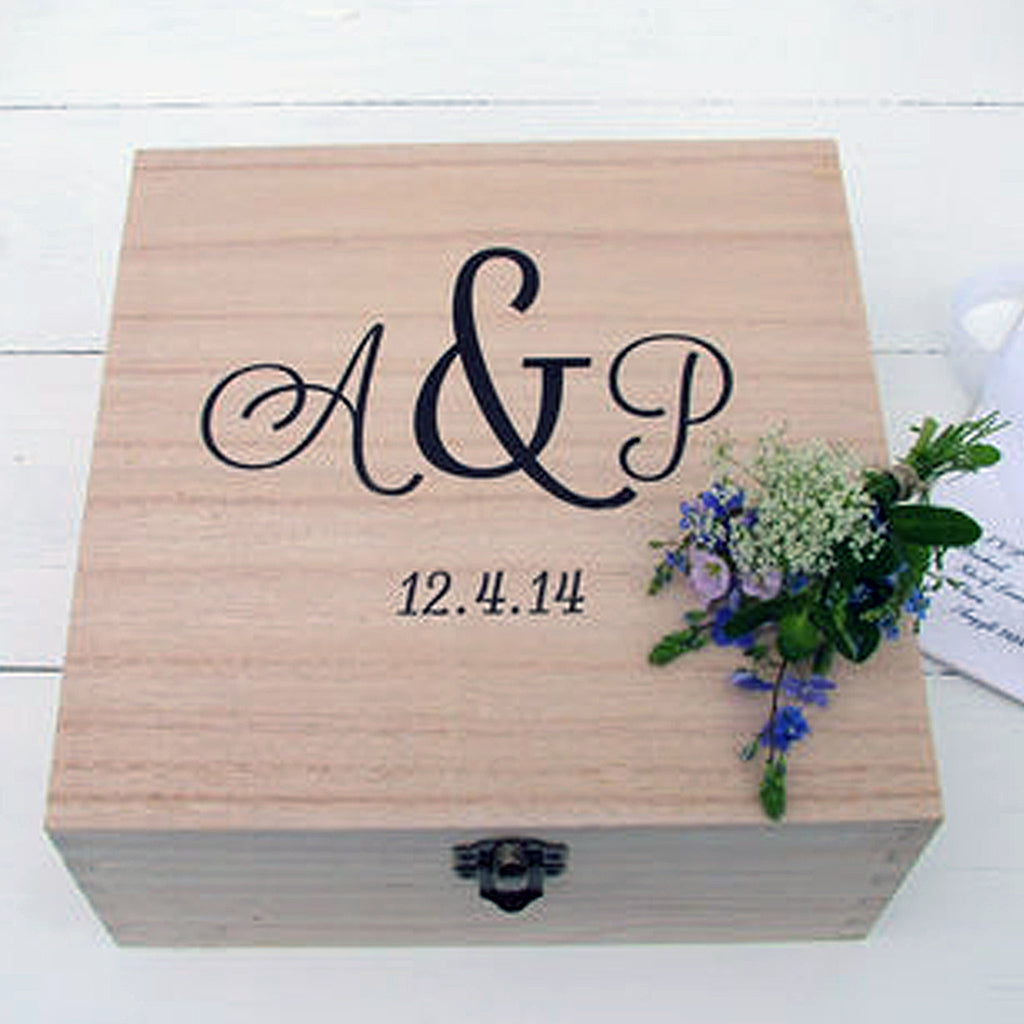 Monogram Wedding Memories Box