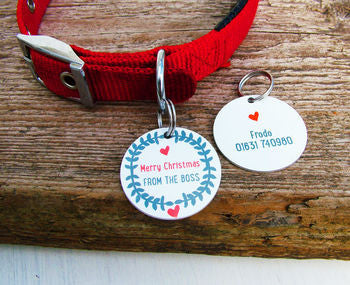 Christmas Personalised Pet Tag – Seahorse - Main Image