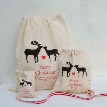 Personalised Christmas Reindeer Gift Bags