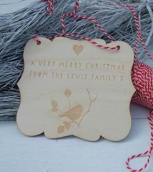 Personalised Engraved Wooden Robin Card