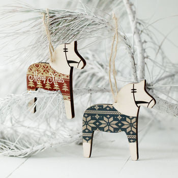 Personalised Wooden Ponies In Christmas Jumpers