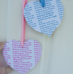 Personalised New Baby Wooden Hearts