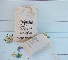 Personalised Message Cotton Gift Bag