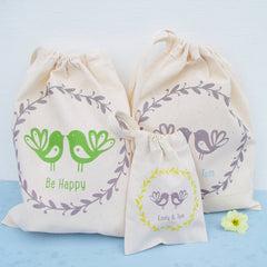 Lovebirds Printed Cotton Giftbag