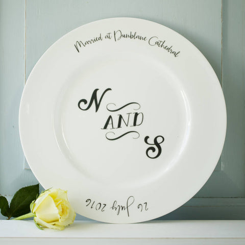 Monogram Wedding Or Anniversary Plate