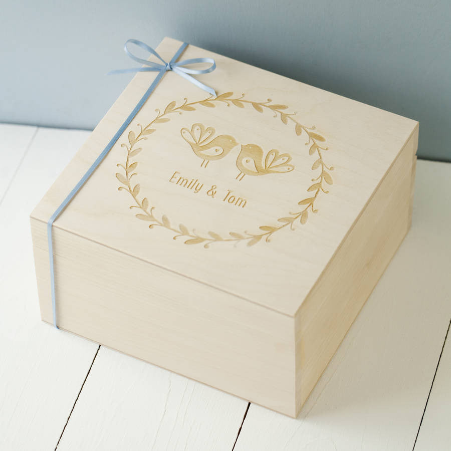Personalised Love Birds Keepsake Box