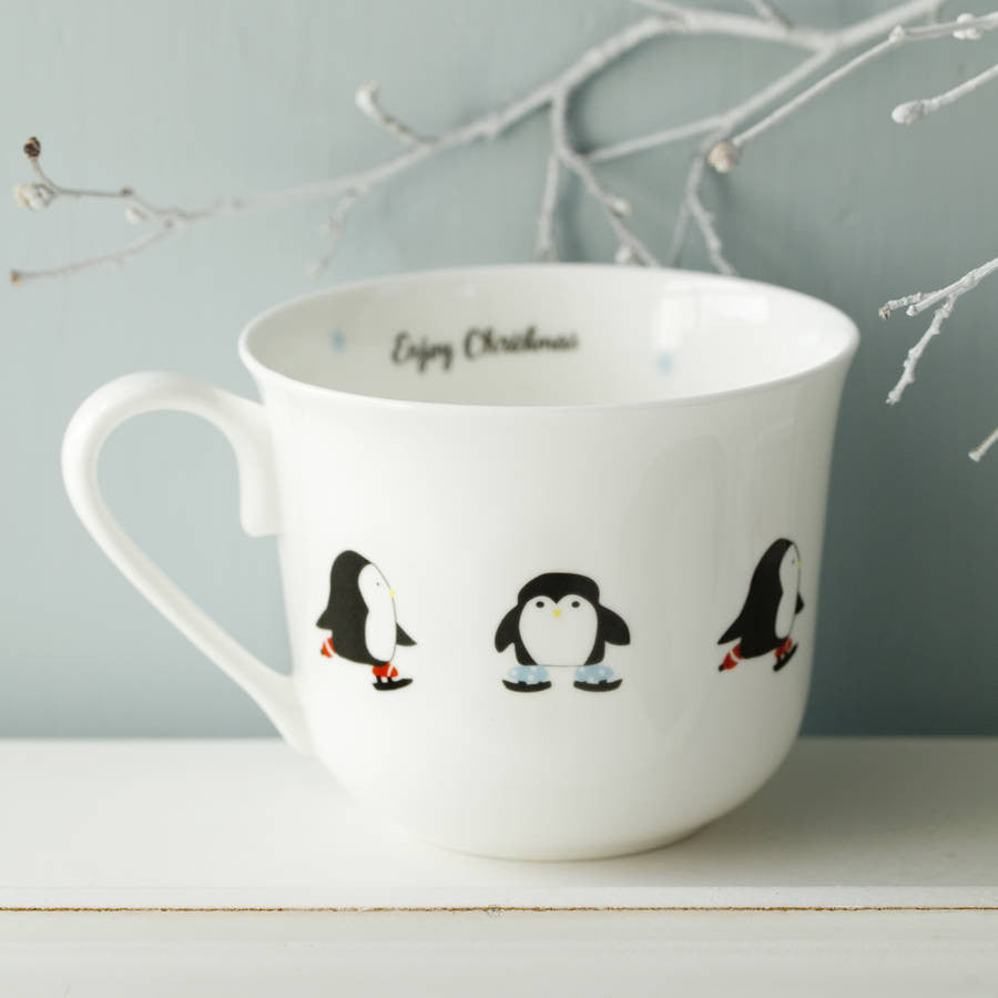 Skating Penguins Christmas Breakfast Cup