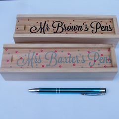 Personalised Print Wooden Pencil Case