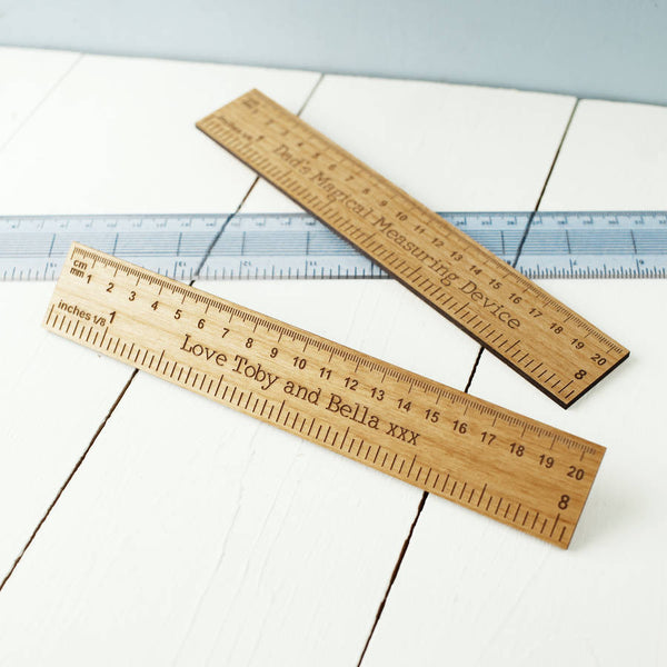 Personalised Engraved Alderwood Ruler – Seahorse